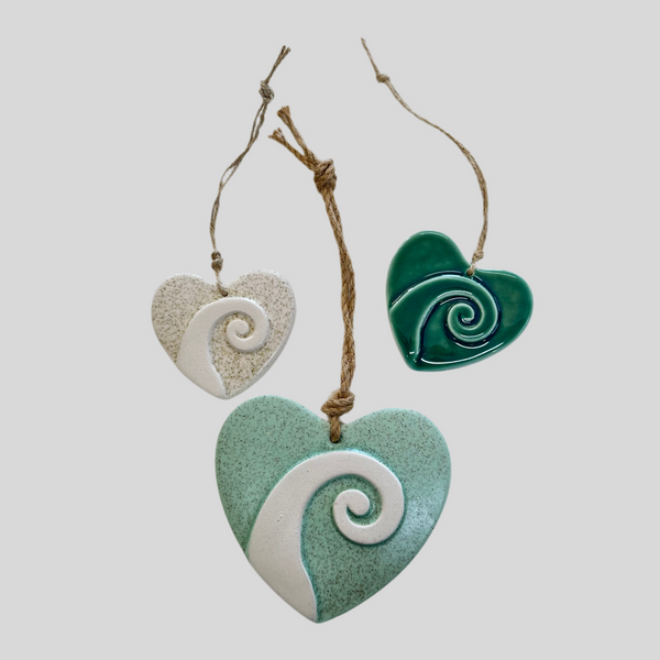 Single Koru Ceramic Heart