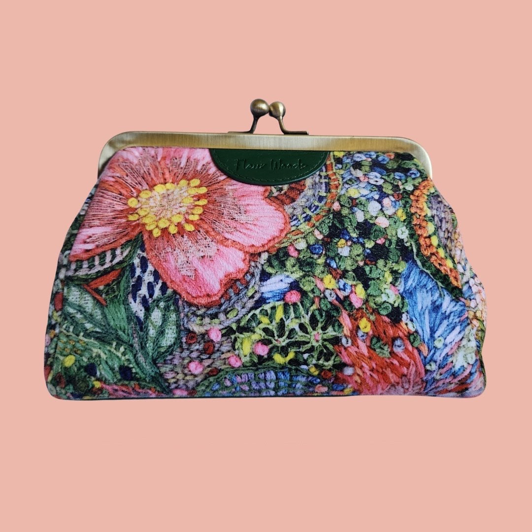 Fleur Woods Small Velvet Clutch Bag