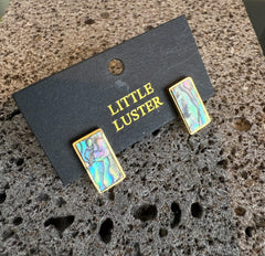 Paua & Mother of Pearl Rectangle Earrings SALE