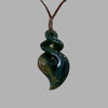 Te Wahi Pounamu Flower Jade Flat Double Pikorua (Twist) 48mm