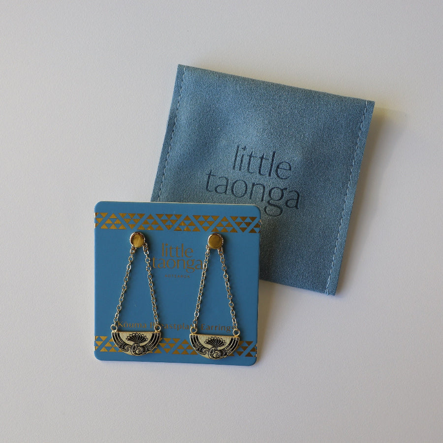 Huia Breastplate Gold Earrings